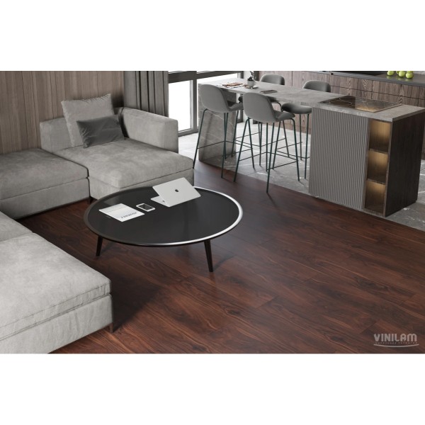 Кварцвиниловая плитка VinilPol SPC 8877-EIR Орех Американский